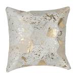 Coussin Spark II Cuir véritable - Blanc / Doré - 45 x 45 cm