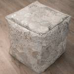 Pouf carré Spark II Cuir - Blanc / Doré - Blanc / Doré - 45 x 45 cm