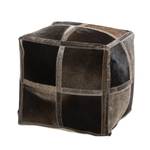 Pouf carré Lavish Caro Cuir - Marron / Beige