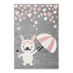 Tapis enfant Australia Clermont Fibres synthétiques - Gris / Rose - 80 x 150 cm