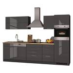 Küchenzeile Mailand IX Graphit - Glaskeramik - Mit Elektrogeräten - Ohne Kühlschrank