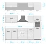 Küchenzeile Mailand VIII Graphit - Induktion - Mit Elektrogeräten - Mit Kühlschrank