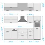 Küchenzeile Mailand IX Weiß - Glaskeramik - Mit Elektrogeräten - Ohne Kühlschrank