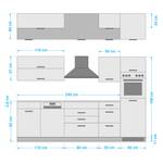 Küchenzeile Mailand IX Weiß - Glaskeramik - Mit Elektrogeräten - Mit Kühlschrank