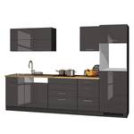 Küchenzeile Mailand IX Graphit - Ohne Kochfeld - Ohne Elektrogeräte - Ohne Kühlschrank