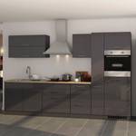 Küchenzeile Mailand X Mit Apothekerschrank - Graphit - Induktion - Mit Elektrogeräten - Ohne Kühlschrank