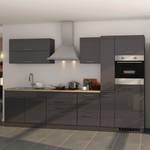 Küchenzeile Mailand X Mit Apothekerschrank - Graphit - Glaskeramik - Mit Elektrogeräten - Ohne Kühlschrank