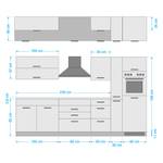 Küchenzeile Mailand X Mit Apothekerschrank - Graphit - Induktion - Mit Elektrogeräten - Mit Kühlschrank