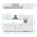 Keukenblok Mailand XII Wit - Glas-keramisch - Met elektrische apparatuur