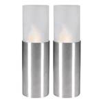 LED-Kerze Maracaipe Milchglas / Edelstahl - 1-flammig