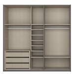 Schwebetürenschrank SKØP VII Graphit / Grauspiegel - 225 x 222 cm - 2 Türen - Comfort