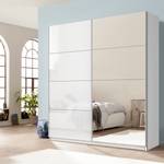 Schwebetürenschrank SKØP VIII Hochglanz Weiß / Kristallspiegel / Weiß - 225 x 236 cm - 2 Türen - Comfort