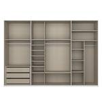 Schwebetürenschrank SKØP VIII Hochglanz Weiß / Kristallspiegel / Weiß - 315 x 222 cm - 3 Türen - Classic