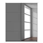 Schwebetürenschrank SKØP VII Graphit / Grauspiegel - 181 x 222 cm - 2 Türen - Comfort