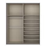 Schwebetürenschrank SKØP VII Graphit / Grauspiegel - 181 x 222 cm - 2 Türen - Comfort