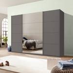 Schwebetürenschrank SKØP VII Graphit / Grauspiegel - 315 x 222 cm - 3 Türen - Comfort