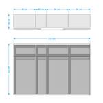 Schwebetürenschrank SKØP V Grauspiegel / Graphit - 315 x 222 cm - 3 Türen - Premium