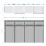 Schwebetürenschrank SKØP VII Graphit / Grauspiegel - 360 x 222 cm - 4 Türen - Classic