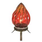Tischleuchte Orient Kristallglas / Edelstahl - 1-flammig - Rot