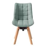 Gestoffeerde stoelen Burgas (set van 2) draaibaar - geweven stof/massief beukenhout - muntkleurig/beukenhout