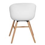 Chaises  à accoudoirs Laura (lot de 2) Tissu / Chêne massif - Chêne - Blanc