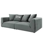 Grand canapé Big Cube Casual Velours - Gris - Largeur : 274 cm