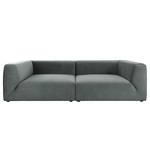 Grand canapé Big Cube Style Velours - Gris - Largeur : 304 cm