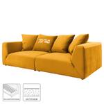 Grand canapé Big Cube Casual Velours - Jaune moutarde - Largeur : 304 cm