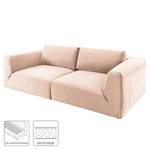 Bigsofa Big Cube Style Samt - Hellrosa - Breite: 304 cm