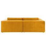 Grand canapé Big Cube Style Velours - Jaune moutarde - Largeur : 304 cm