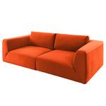 Grand canapé Big Cube Style Velours - Orange - Largeur : 304 cm