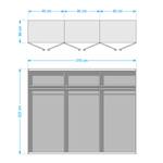 Armoire SKØP X Graphite / Miroir en cristal - 270 x 222 cm - Premium