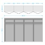 Armoire SKØP glass alu Verre mat blanc - 360 x 236 cm - Confort