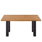 Table Woodha H Chêne massif / Acier - Chêne - Largeur : 160 cm - Sans rallonge - Noir