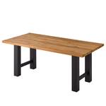Table Woodha H Chêne massif / Acier - Chêne - Largeur : 180 cm - Sans rallonge - Noir