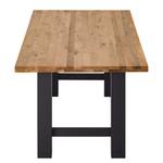 Table Woodha H Chêne massif / Acier - Chêne - Largeur : 180 cm - Sans rallonge - Noir