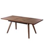 Eettafel Woodha Scandi massief acaciahout - Walnoot - Breedte: 160 cm - Met uitschuifbaar middengedeelte en inlegplaten