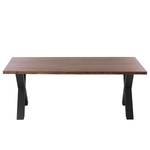 Table Woodha X Acacia massif / Acier - Noyer - Largeur : 200 cm - Sans rallonge - Noir