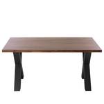 Table Woodha X Acacia massif / Acier - Noyer - Largeur : 160 cm - Sans rallonge - Noir