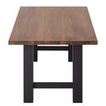 Eettafel Woodha H massief acaciahout/staal - Walnoot - Breedte: 160 cm - Zonder functie - Zwart