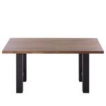 Table Woodha H Acacia massif / Acier - Noyer - Largeur : 160 cm - Sans rallonge - Noir