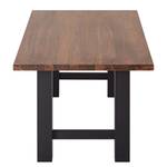 Table Woodha H Acacia massif / Acier - Noyer - Largeur : 160 cm - Sans rallonge - Noir