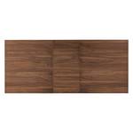 Eettafel Woodha H massief acaciahout/staal - Walnoot - Breedte: 180 cm - Met uitschuifbaar middengedeelte en inlegplaten - Zwart