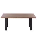 Eettafel Woodha H massief acaciahout/staal - Walnoot - Breedte: 180 cm - Zonder functie - Zwart