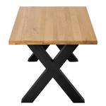 Table Woodha X Hêtre massif / Acier - Hêtre - Largeur : 160 cm - Sans rallonge - Noir