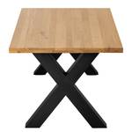 Table Woodha X Hêtre massif / Acier - Hêtre - Largeur : 140 cm - Sans rallonge - Noir