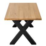 Eettafel Woodha X massief beukenhout/staal - Beuk - Breedte: 180 cm - Zonder functie - Zwart