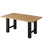 Table Woodha H Hêtre massif / Acier - Hêtre - Largeur : 160 cm - Sans rallonge - Noir