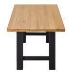 Table Woodha H Hêtre massif / Acier - Hêtre - Largeur : 180 cm - Sans rallonge - Noir