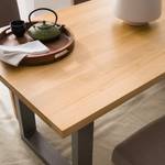 Table Woodha U Hêtre massif / Acier - Hêtre - Largeur : 140 cm - Sans rallonge - Argenté